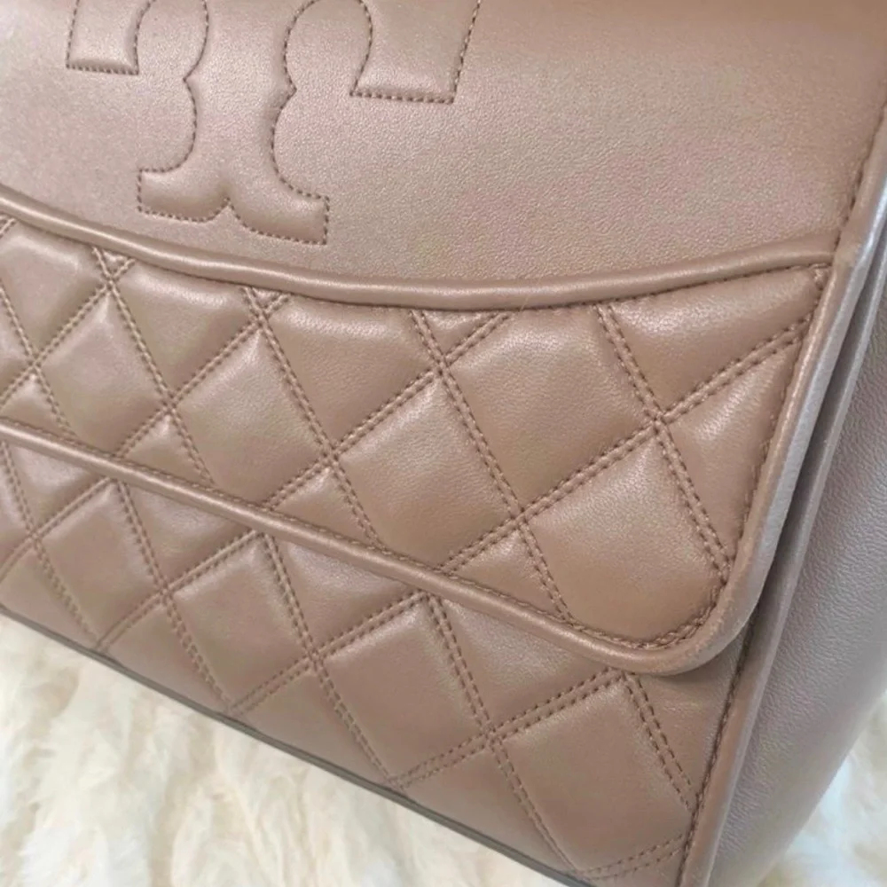 Biege Tory Burch Savannah Top Handle Satchel Set - Picture 6 of 12